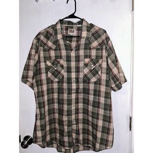 Ely Cattleman Button Down Short Sleeve Pearl Snap Shirt